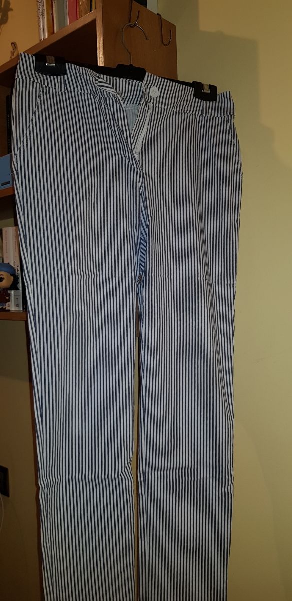 Pantalones de rayas azules