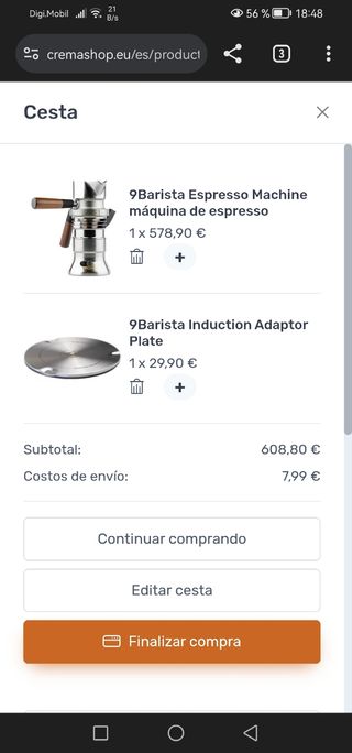 Cafetera expresso 9barista