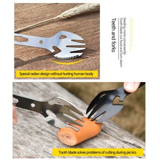 Tenedor multifuncional cuchillo, cuchara, acampar