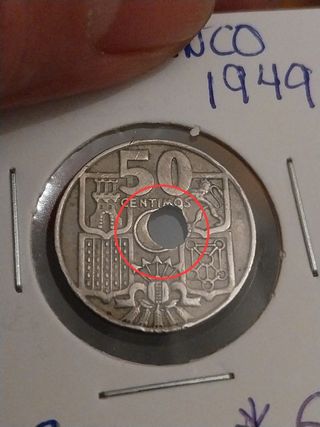 50 cent antiguos 1949 error acuñación