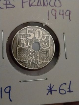 50 cent antiguos 1949 error acuñación
