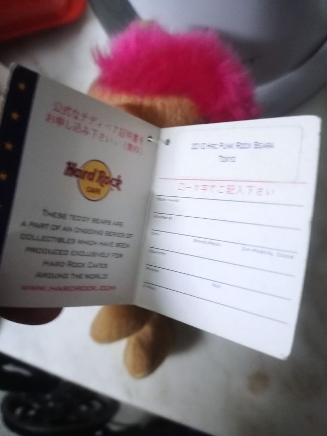 Peluche oficial hard rock café Tokyo