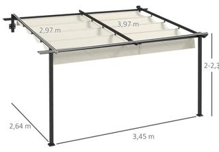 Pérgola adosada 3x4m crema NUEVA