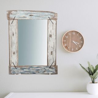 Specchio Rustico con Cornice in Legno Riciclato |