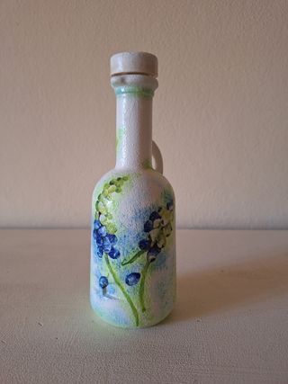 Bottiglietta dipinta fiori blu