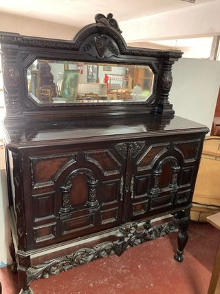 COMEDOR DE MADERA DE CAOBA ANTIGUO
