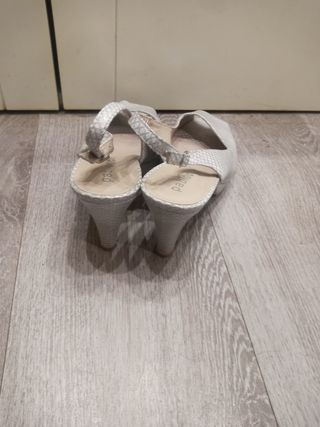 Sandalias tacon plateadas