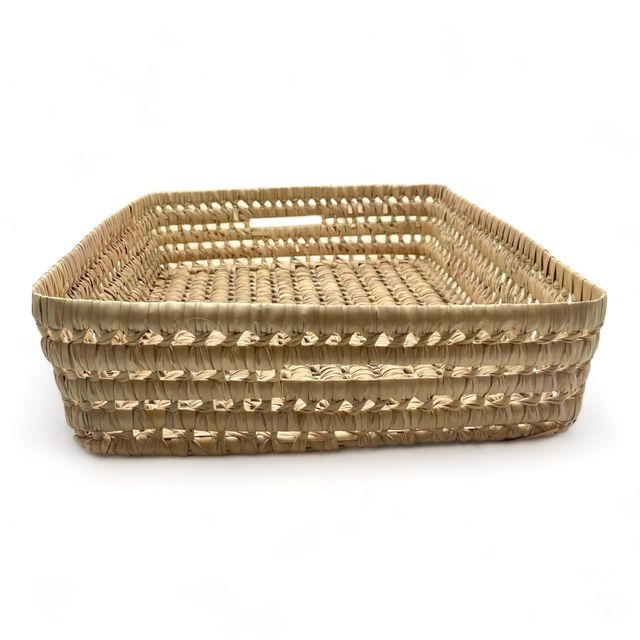 Bandeja almacenamiento rectangular de palma