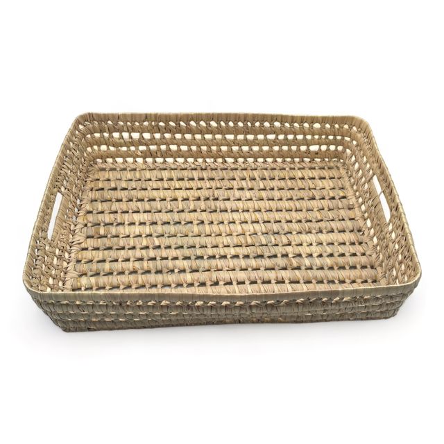 Bandeja almacenamiento rectangular de palma