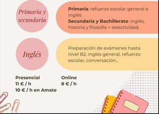 Clases particulares (presencial y online)