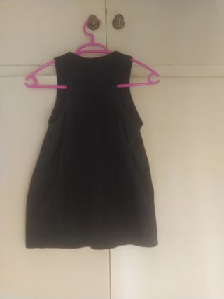 Camiseta negra desigual XS mujer