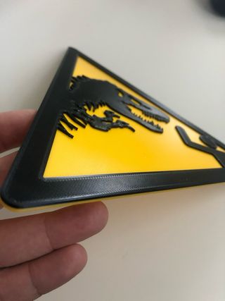 Adorno 3d cartel peligro T Rex