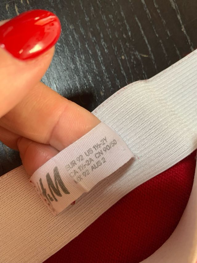 Gonna rossa con cuori bianchi H&M 92cm