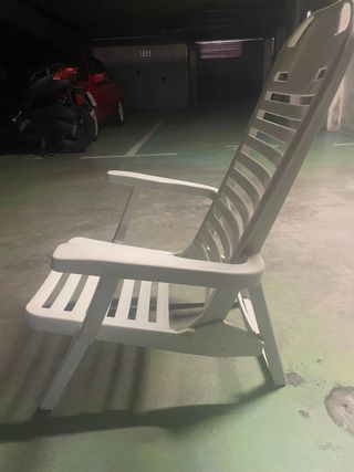 Silla playa pvc plegable sin usar con apoya brazos