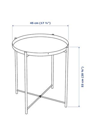 Mesa auxiliar redonda metal Ikea Gladom bandeja