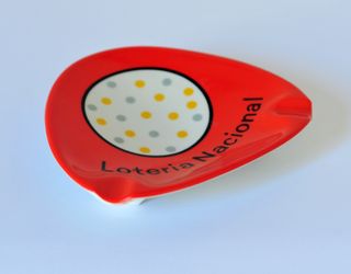 Cenicero vintage de melamina, Lotería Nacional