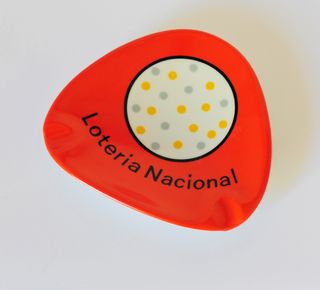 Cenicero vintage de melamina, Lotería Nacional