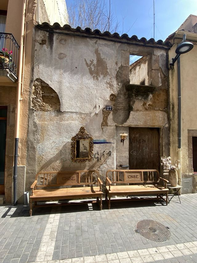 solo queda uno! banco antiguo de roble. de la ONCE