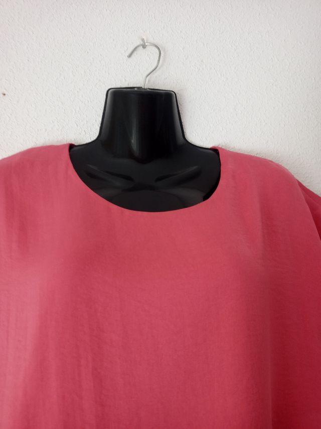 Vestido rosa frambuesa, fresco,cómodo. Mango