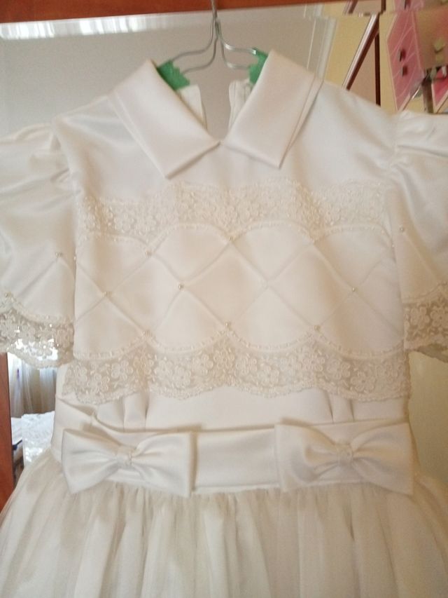 Abito comunione bianco con perline