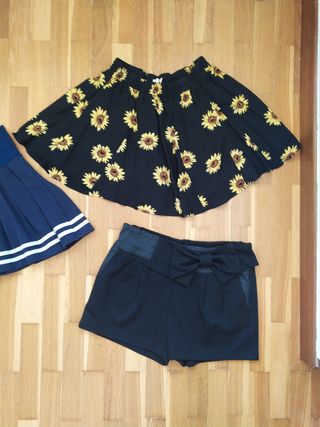 2 faldas y 1 pantalo corto negro