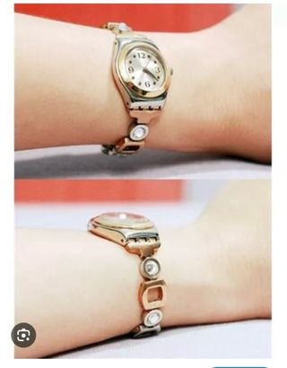 Reloj swatch lady oro dorado original 