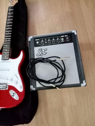Guitarra eléctrica y amplificador (nuevo)