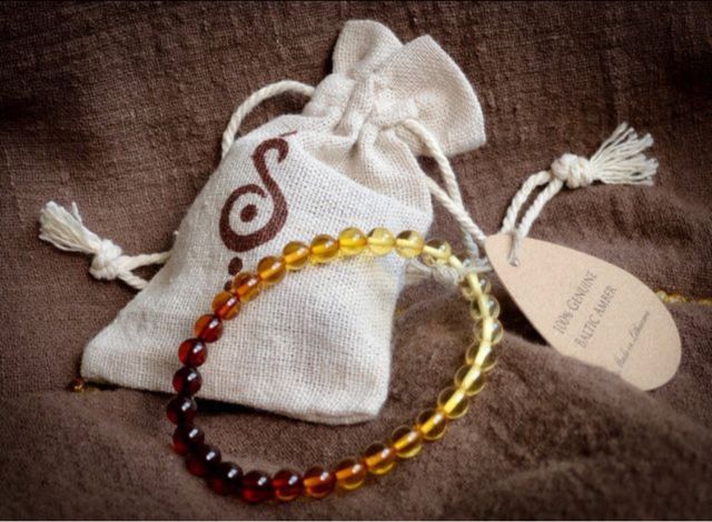 Pulsera arcoiris de ámbar báltico certificado