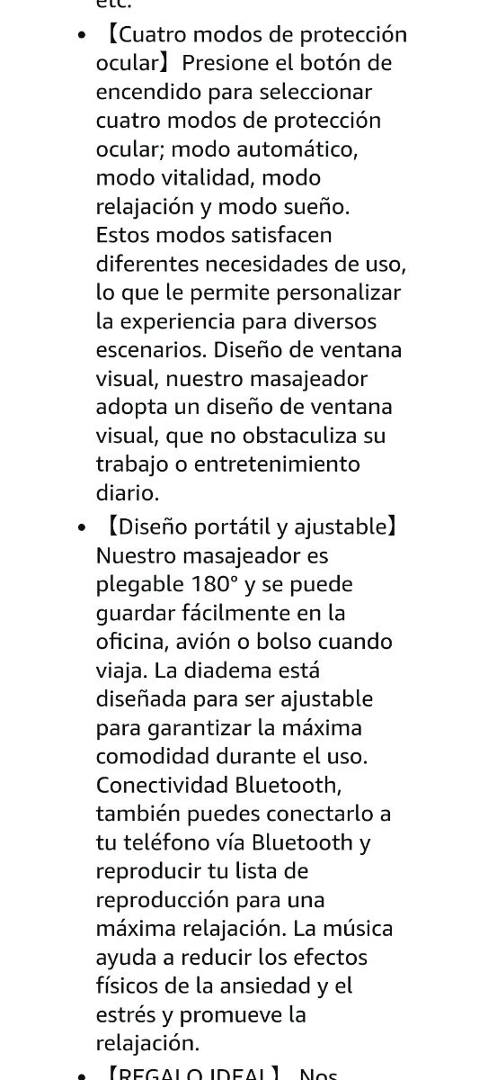 Masajeador ojos con música