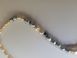 Collar de cristal  y perlas