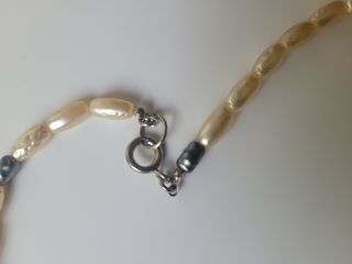 Collar de cristal  y perlas