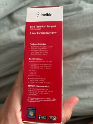 Receptor antena wifi Belkin Surf N300XR