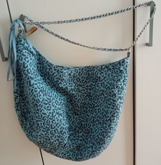 Bolso azul print ,viaje,playa multiusos.