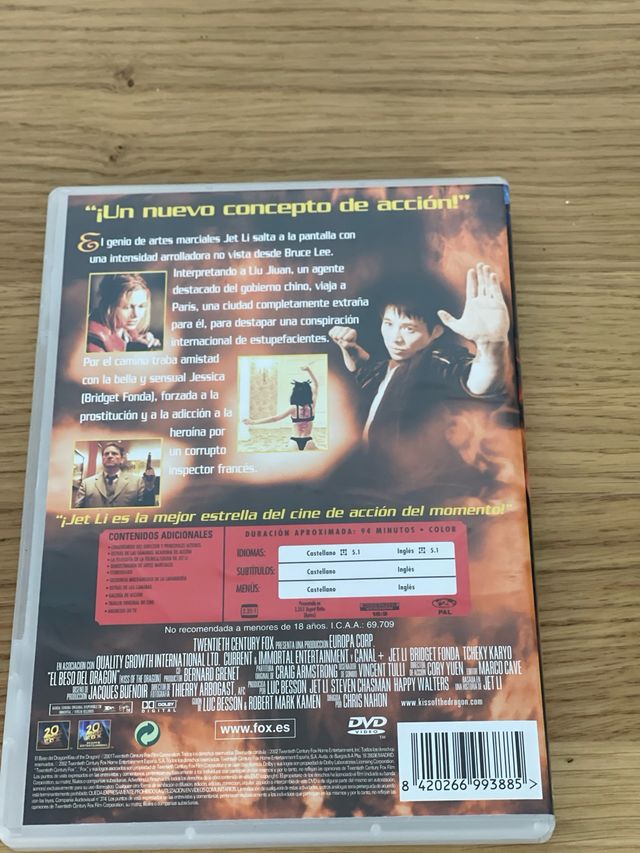 Dvd El beso del Dragon