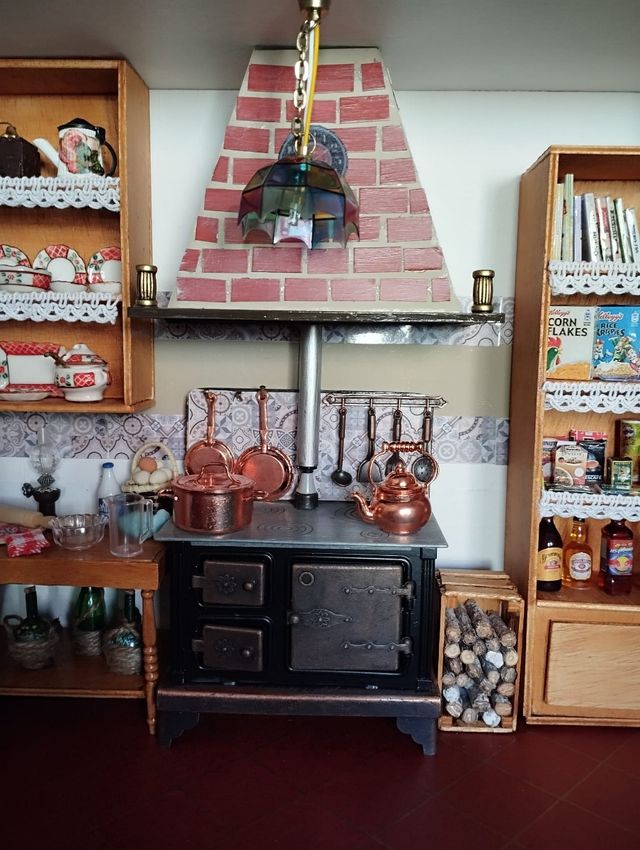 Cocina rústica en miniatura