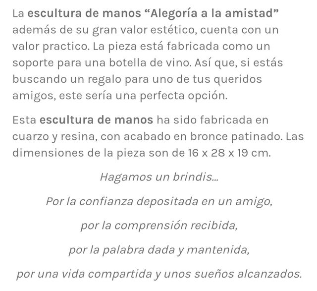 Escultura Alegoría a la Amistad