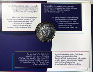 VATICANO Anno Santo 2000 -Moneta Lire 2000 in Arg.