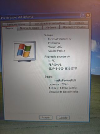 Portátil Acer aspire 1640
