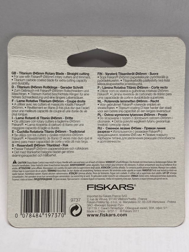 Cuchillas Fiskars Rotatorias de titanio 9737