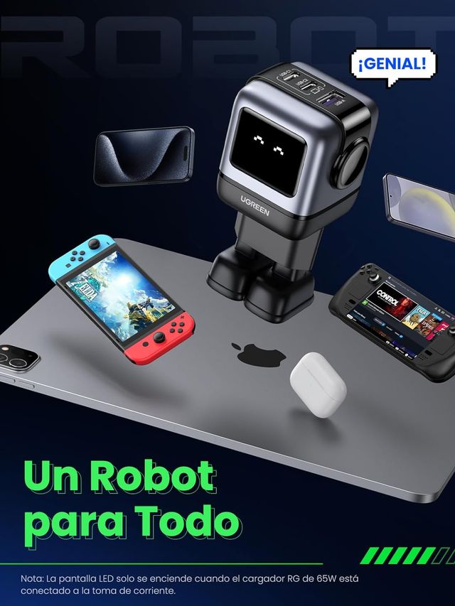 Cargador USB C 65W forma robot