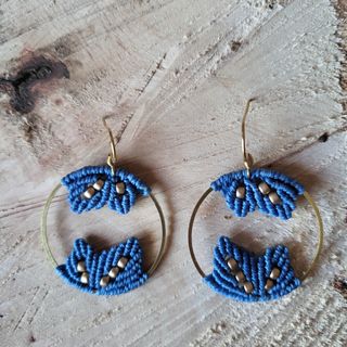 Pendientes aro macrame