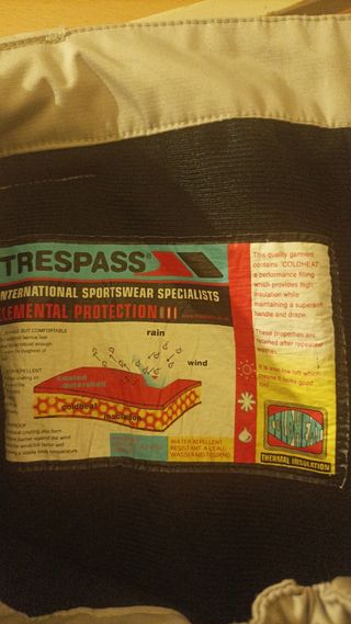 Pantalón esquí trespass talla XL