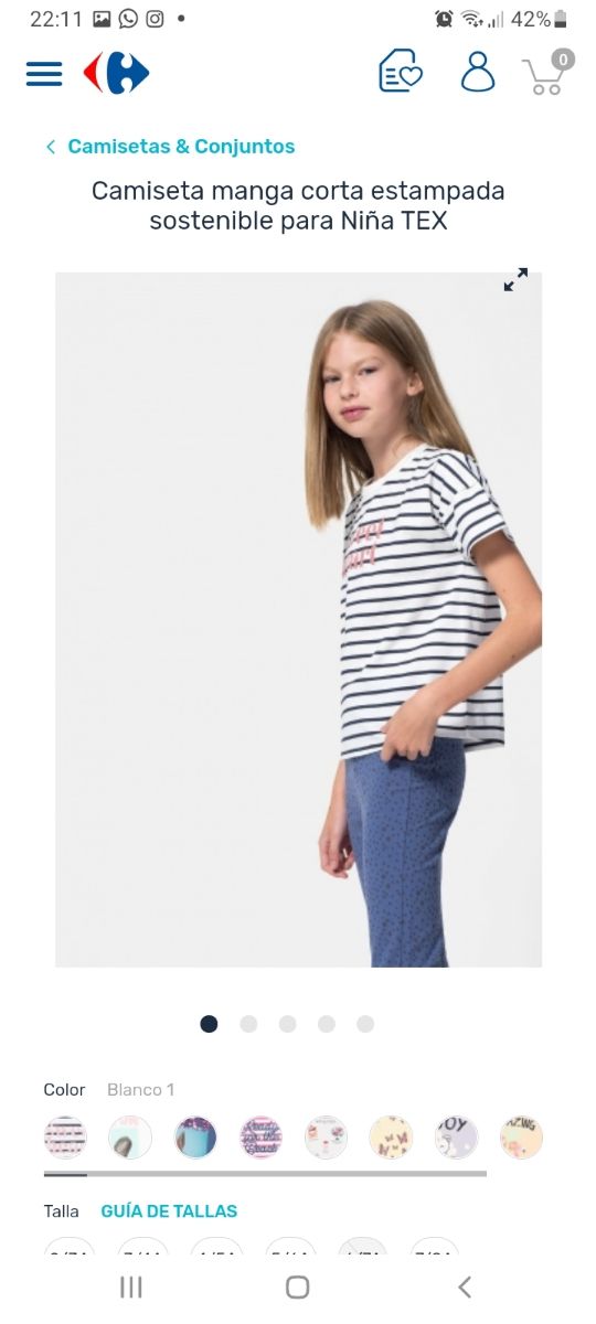 Camiseta rayas 7-8 años Niña Tex kids