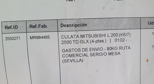 culata mitsubishi L200 2.5 glx