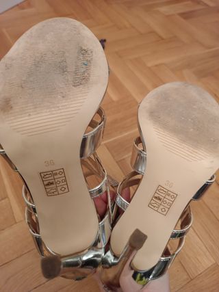 GUESS zapatos tacon fiesta plateado 36