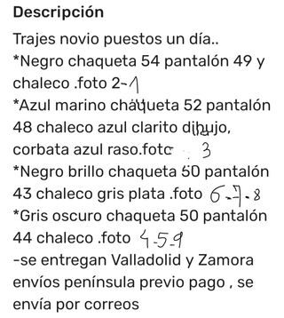 Traje novio varios