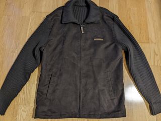 Chaqueta marrón de ante y punto