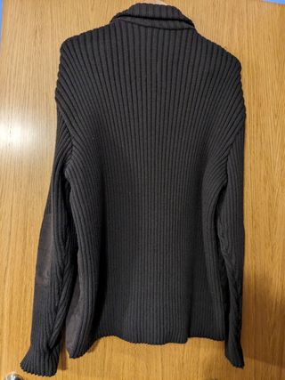 Chaqueta marrón de ante y punto