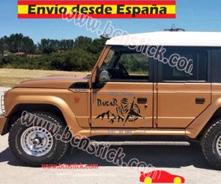 2x pegatinas Dakar montañas