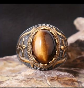 Anillo de Ojo de Tigre Protector 